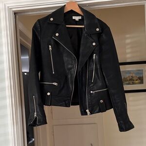 Topshop Black Leather Biker Jacket